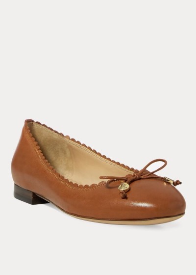 Zapatos Planos Ralph Lauren Mujer Marrom Oscuro - Glennie Leather - YMGIK2479